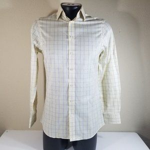 Charles Tyrwhitt Men Plaid Long Sleeve Shirt 15/35